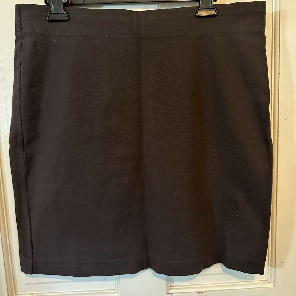 Eileen Fisher Skirt Women Size Large Brown Pull On Knit Stretch Short Skirt